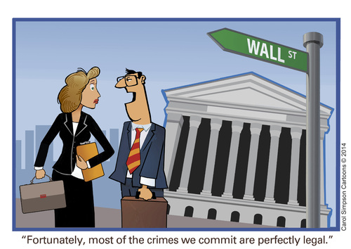 Cartoon: Wall Street Crimes (medium) by carol-simpson tagged wall,street,crimes,finance