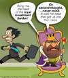 Cartoon: What royal treasury? (small) by carol-simpson tagged banking crisis stock market finance royalty