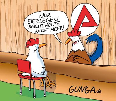 Cartoon: Eierlegen (medium) by Gunga tagged arbeitsamt