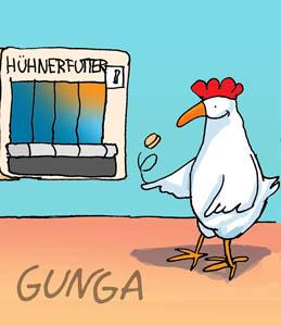 Cartoon: Hühnerfutter (medium) by Gunga tagged hühnerfutter