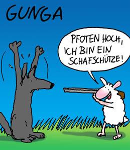 Cartoon: Schafschütze (medium) by Gunga tagged schafschütze