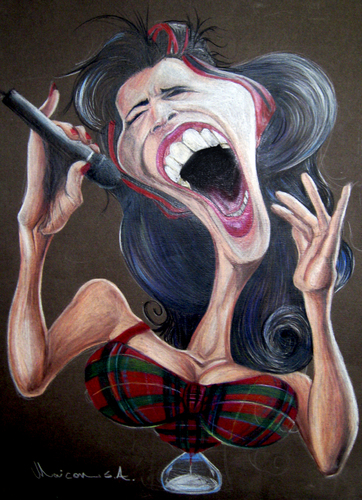 Cartoon: Amy Winehouse (medium) by Maicon SA tagged crayon,portrait,caricature