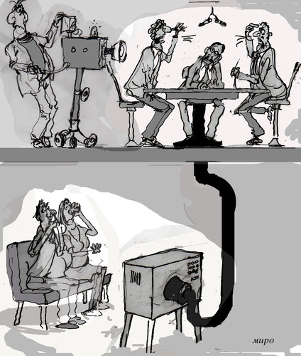 Cartoon: debate (medium) by Miro tagged debate