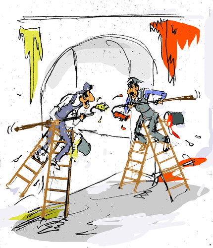 Cartoon: duel (medium) by Miro tagged duel