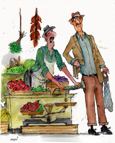 Cartoon: market (medium) by Miro tagged market