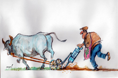 Cartoon: new ruralcuture (medium) by Miro tagged new,rural,kulture
