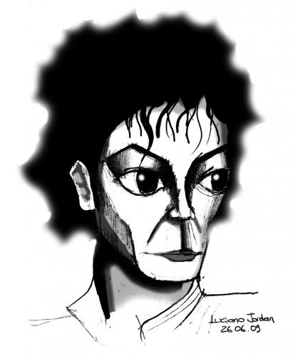 Cartoon: Michael Jackson (medium) by LucianoJordan tagged caricatura,artista,musica,pop,michael,jackson