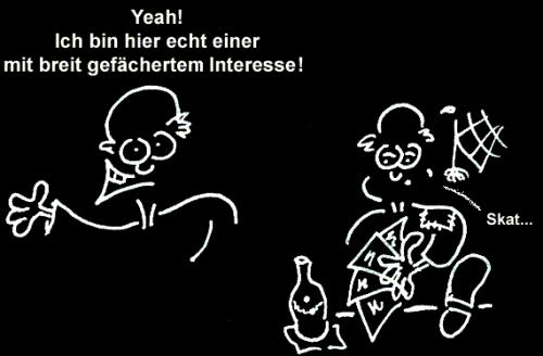 Cartoon: Interessen (medium) by Newbridge tagged interesse,karten,skat,weit
