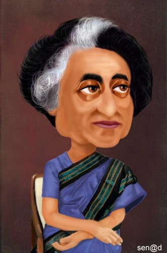 Cartoon: Indira Gandhi (medium) by Senad tagged indira,gandhi,senad,nadarevic,bosnia,bosna,karikatura