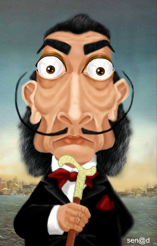 Cartoon: Salvador Dali (medium) by Senad tagged salvador,dali,senad,nadarevic,bosnia,bosna,karikatura