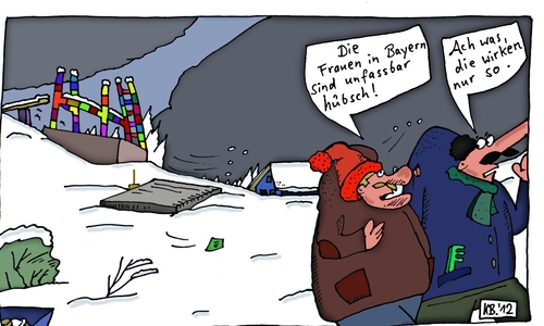Cartoon: Ach was ... (medium) by Leichnam tagged wintertag,frauen,bayern,hübsch,gutaussehend,wirkung