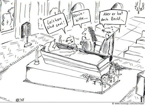 Cartoon: Aufgebockt (medium) by Leichnam tagged aufgebockt,leichen,leichnam,cool,recht,kevin,bitte,begeisterung,jugend,kinder