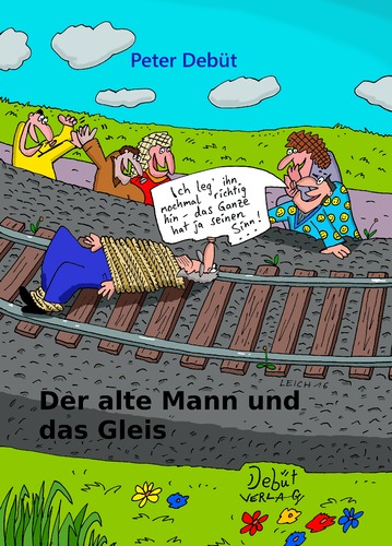 Cartoon: Auftrag (medium) by Leichnam tagged der,alte,mann,und,das,gleis,erben,geldgier,mord,schwarzer,humor