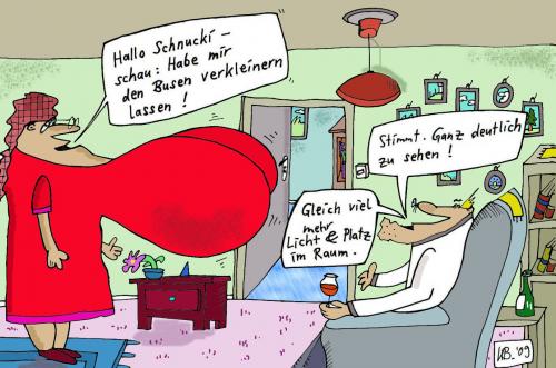 Cartoon: Busen (medium) by Leichnam tagged busen,verkleinern,licht,schnucki,platz,zimmer