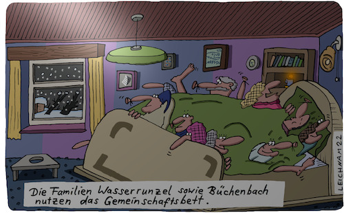 Cartoon: Die Familien (medium) by Leichnam tagged familien,bett,gemeinschaftsbett,leichnam,leichnamcartoon,wasserrunzel,büchenbach