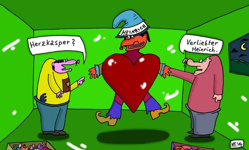 Cartoon: Frage und Antwort (medium) by Leichnam tagged frage,antwort,herzkasper,verliebter,heinrich,nonsens,quatsch,blödelei,unsinn