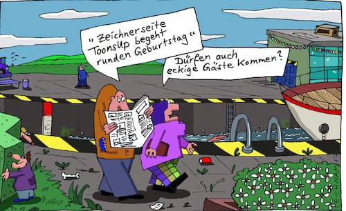 Cartoon: Geburtstag (medium) by Leichnam tagged geburtstag,toonsup,leichnam,leichnamcartoon,rund,eckig,gäste,nachgefragt,nachgehakt,zeichnerseite,internet