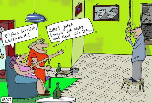 Cartoon: Geld (medium) by Leichnam tagged geld,gift,herrlich,hängen,selbstmord,suicid