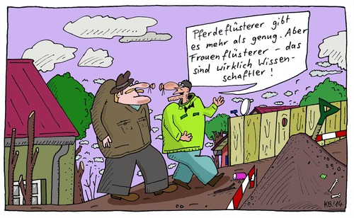 Cartoon: Herrengespräch (medium) by Leichnam tagged herrengespräch,spaziergang,pferdeflüsterer,frauenflüsterer,wissenschaft