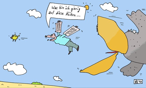 Cartoon: In hohen Lüften (medium) by Leichnam tagged lüfte,hoch,leichnam,vögel,fliegen,gierig,himmel,riesenvogel