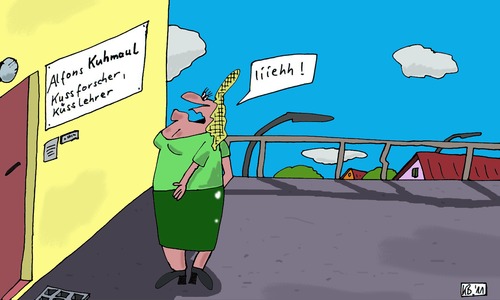 Cartoon: Info-Tafel (medium) by Leichnam tagged info,tafel,iiiehh,alfons,kuhmaul,kussforscher,küsslehrer,hinweisschild,dame,leichnam,eingang