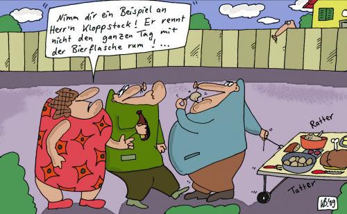 Cartoon: Kloppstock (medium) by Leichnam tagged kloppstock,bier,bierflasche,essen,beispielgebend