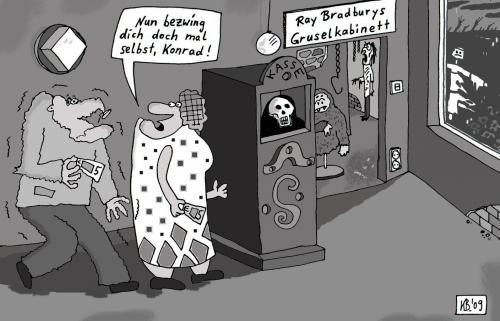 Cartoon: Konrad (medium) by Leichnam tagged konrad,gruselkabinett,raybradbury,grusel,geist,spuk,gespenst,geisterhaus,düsternis