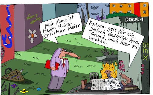 Cartoon: liegend (medium) by Leichnam tagged liegend,meier,heinz,christian,extrem,geil,wecken,schlafen,nachtruhe,obdachlos,leichnam,leichnamcartoon