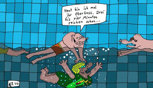 Cartoon: Minuten nur ... (medium) by Leichnam tagged minuten,hallenbad,schabracke,ehe,mord,schwimmen