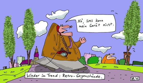 Cartoon: Nö (medium) by Leichnam tagged nö,sms,gerät,retro,gegenstand,telefon,trend,verneinung,leichnam