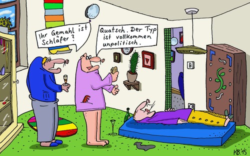 Cartoon: Quatsch (medium) by Leichnam tagged quatsch,gemahl,schläfer,unpolitisch,matratze,schnarchen
