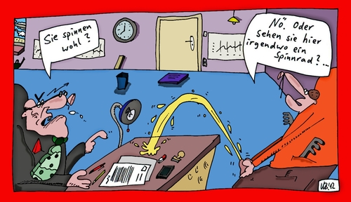 Cartoon: Rad (medium) by Leichnam tagged rad,spinnen,nö,irgendwo,büro,beamte,strullern,pieseln,pinkeln,urinieren