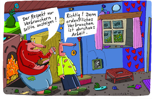 Cartoon: Respekt (medium) by Leichnam tagged respekt,leichnamcartoon,richtig,verbraucher,kapitalismus,arbeit