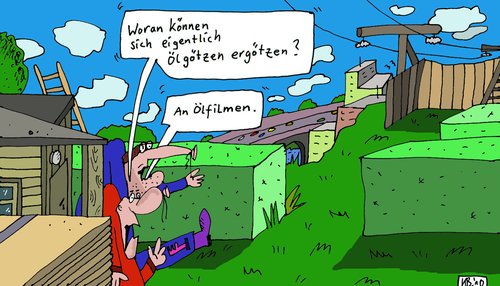 Cartoon: Seltene Frage (medium) by Leichnam tagged selten,frage,öl,ölgötzen,ölfilm