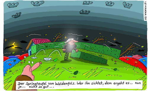 Cartoon: ST (medium) by Leichnam tagged springteufel,waldenfels,sichtung,gefahr,leichnam,leichnamcartoon