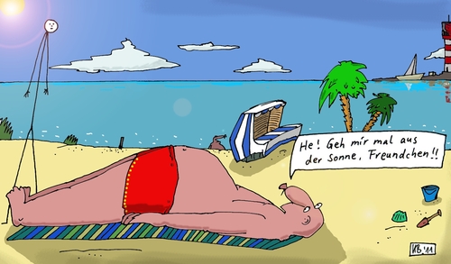 Cartoon: Strand (medium) by Leichnam tagged strand,sonne,meer,erholung,urlaub,strichmännchen