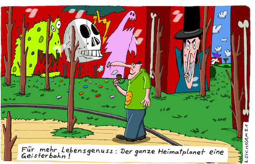 Cartoon: Tabakspfeife (medium) by Leichnam tagged tabakspfeife,geisterbahn,heimatplanet,attraktion,genuss,lebensgenuss,leichnam,leichnamcartoon