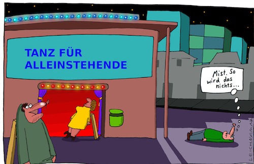 Cartoon: TFA (medium) by Leichnam tagged tfa,tanz,für,alleinstehende,mist,balken,stehhilfe,leichnam,leichnamcartoon