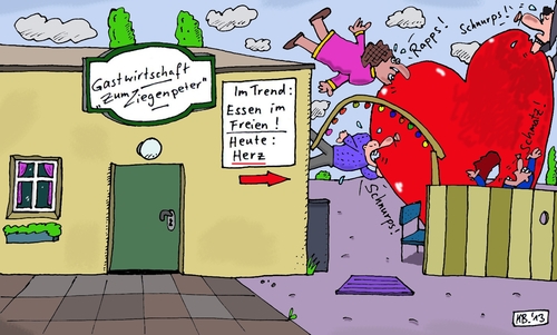 Cartoon: Trend (medium) by Leichnam tagged trend,gasthaus,herz,essen,im,freien