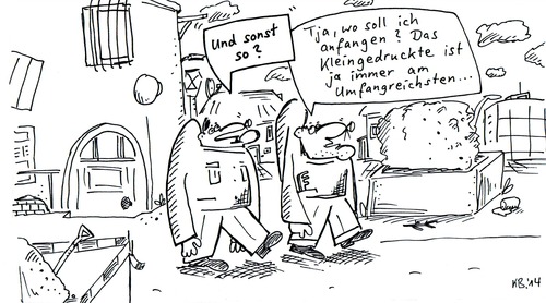 Cartoon: Und sonst so? (medium) by Leichnam tagged und,sonst,so,anfangen,enden,kleingedrucktes,umfangreich,tja,seufz