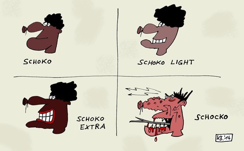 Cartoon: Vergleiche (medium) by Leichnam tagged monster,schock,extra,light,schoko,vergleiche,schreck