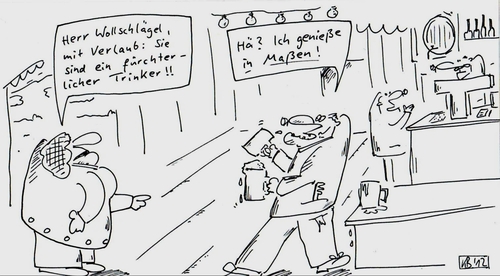 Cartoon: Wollschlägel (medium) by Leichnam tagged wollschlägel,mass,bier,maßkrug,genuss,genießer,trinker,festzelt,ausschank
