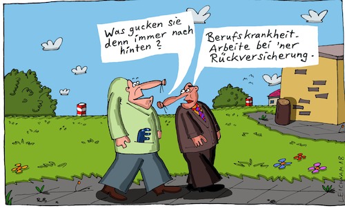 Cartoon: Zwei Herren (medium) by Leichnam tagged herren,berufskrankheit,arbeit,rückversicherung,nachgefragt,leichnam,leichnamcartoon