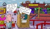Cartoon: Beschwerde (small) by Leichnam tagged beschwerde,geisterbahn,gespenster,rummelplatz,schausteller,halb,unvollständig,kleidung,kasse
