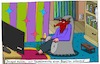 Cartoon: im Sessel (small) by Leichnam tagged sessel,teufelsmaske,joseph,köhler,bibelfilm,tv,fernsehgerät,leichnam,leichnamcartoon