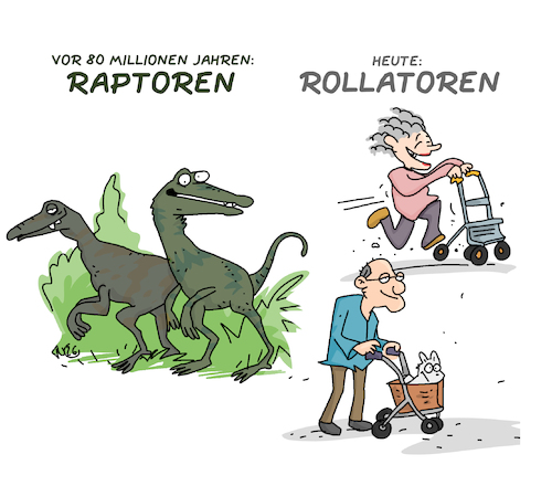 Cartoon: Rollatoren (medium) by Trantow tagged rollator,rentner,gesundheit,gehhilfe,dinosaurier,alter,beweglichkeit,sport,tiere,zeit,zeitalter,jahre,rollator,rentner,gesundheit,gehhilfe,dinosaurier,alter,beweglichkeit,sport,tiere,zeit,zeitalter,jahre