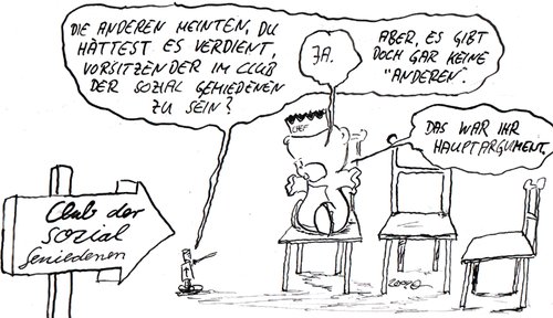 Cartoon: Club der sozial Gemiedenen (medium) by kusubi tagged kusubi