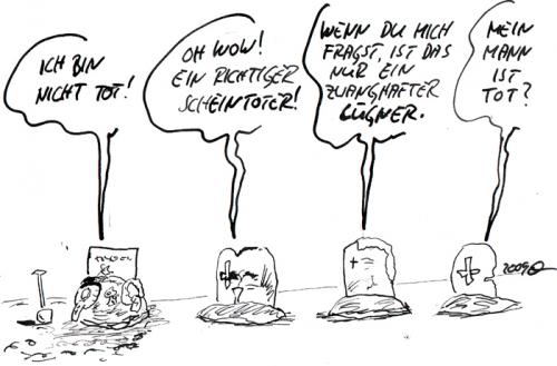 Cartoon: unterirdisch (medium) by kusubi tagged tod,freidhof