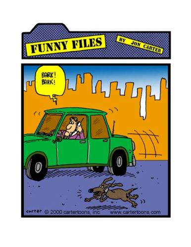 Cartoon: Cell Phone Dog (medium) by cartertoons tagged dog,car,cell,phone,communication,barking