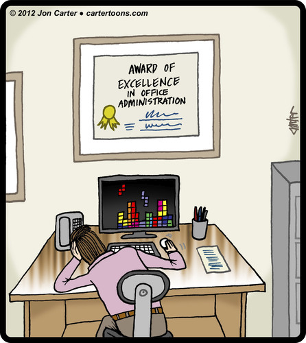 Cartoon: Office Award (medium) by cartertoons tagged office,desk,worker,business,company,corporate,work,computers,games,procrastination,office,desk,worker,business,company,corporate,work,computers,games,procrastination